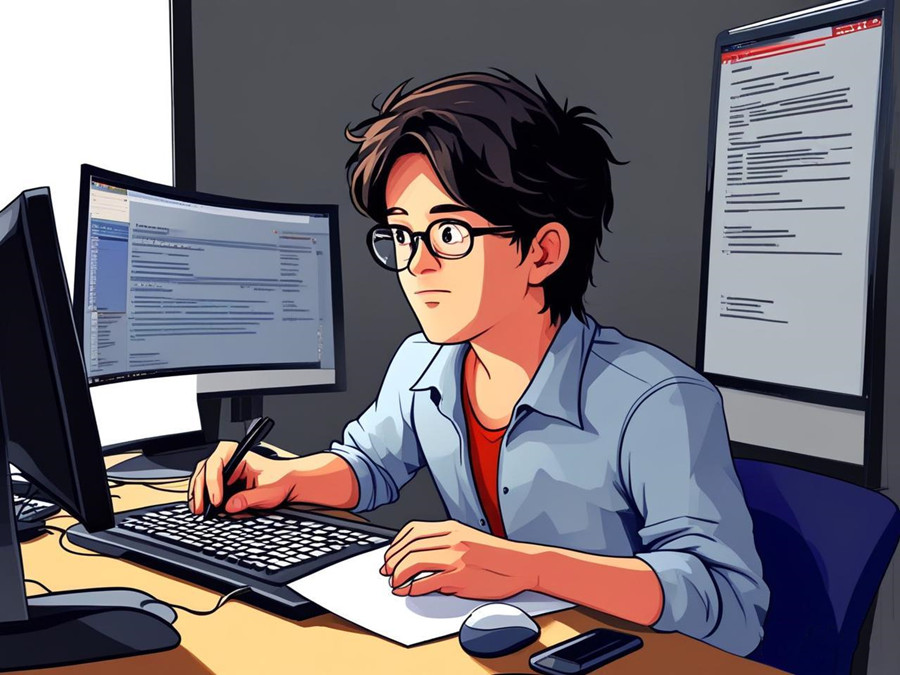 低代碼開發(fā)平臺(tái)的程序員正在工作