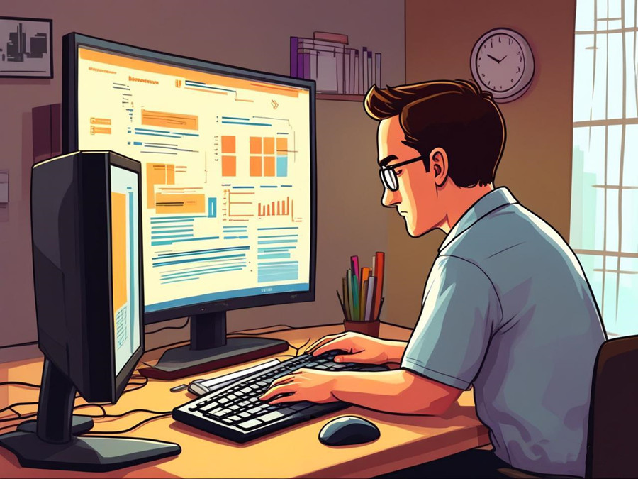 工作人員正在進(jìn)行零代碼開發(fā)